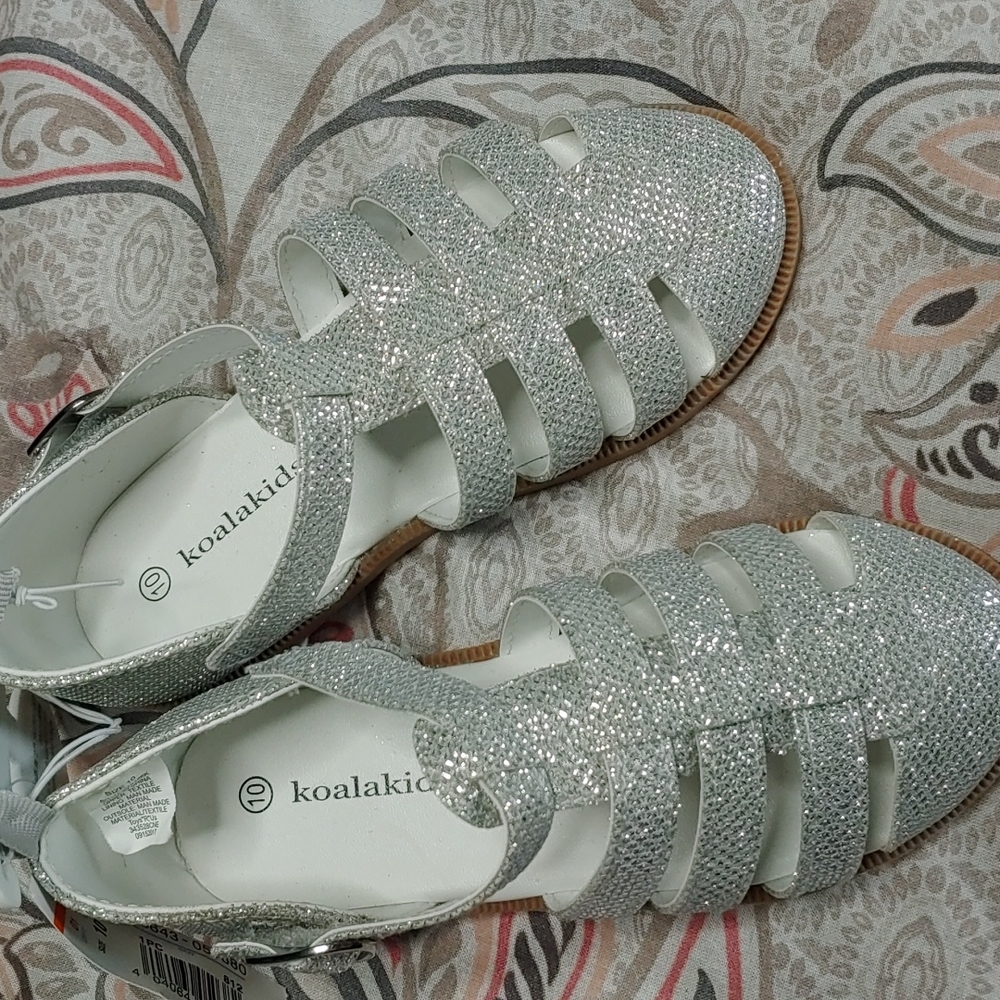 NWT girls sz 10 toddler silver sandals